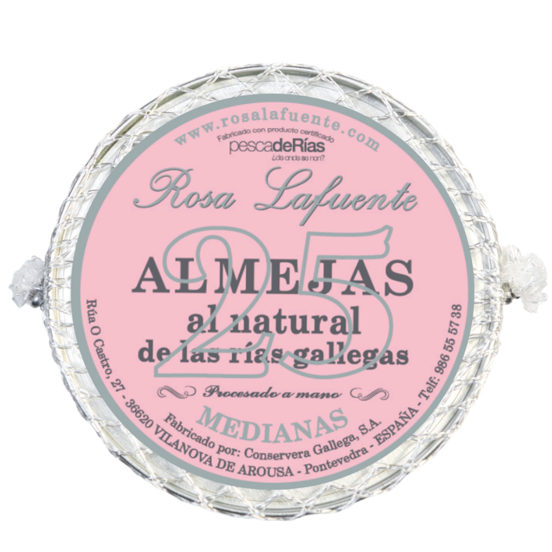 Almejas al natural de las Rías Gallegas  | 25 PIEZAS MEDIANAS