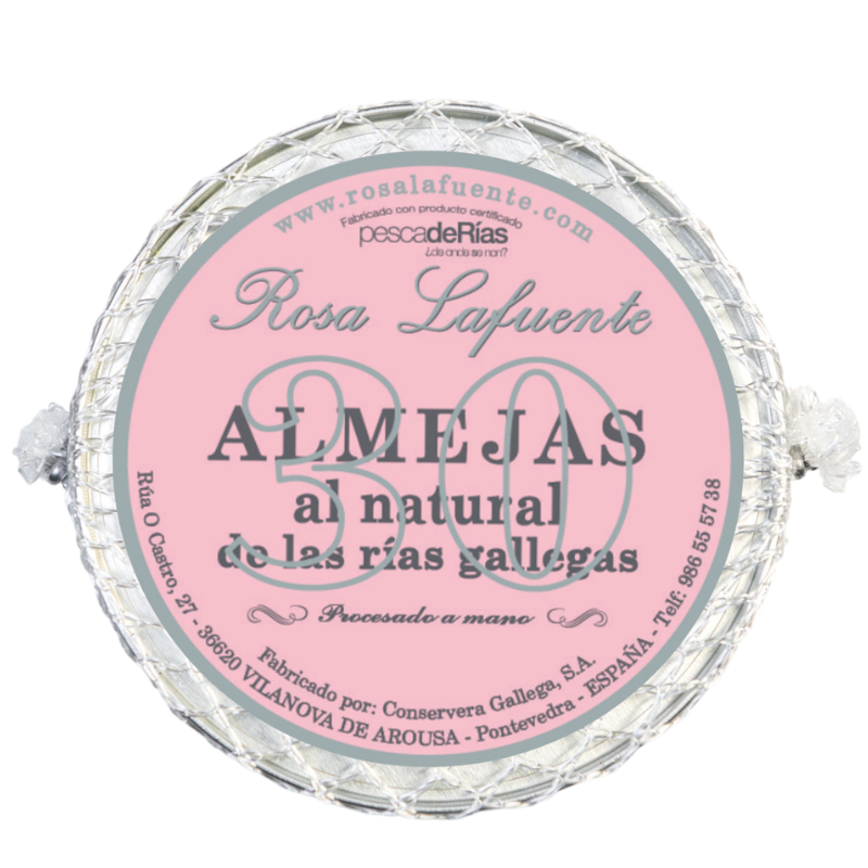Almejas al natural de las Rías Gallegas | 30 PIEZAS PEQUEÑAS